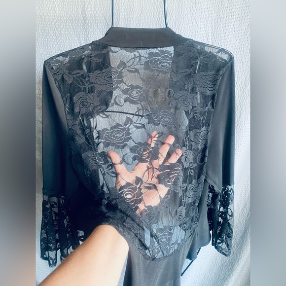 NWT Black Shrug with Lace Jacket/Top XL - Picture 2 of 10
